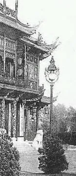 Detail van een oude lantaarn van het Chinees Paviljoen
